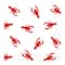 Beistle 4.94" x 4.94" Crawfish Beverage Napkins, 2 Packs of 16